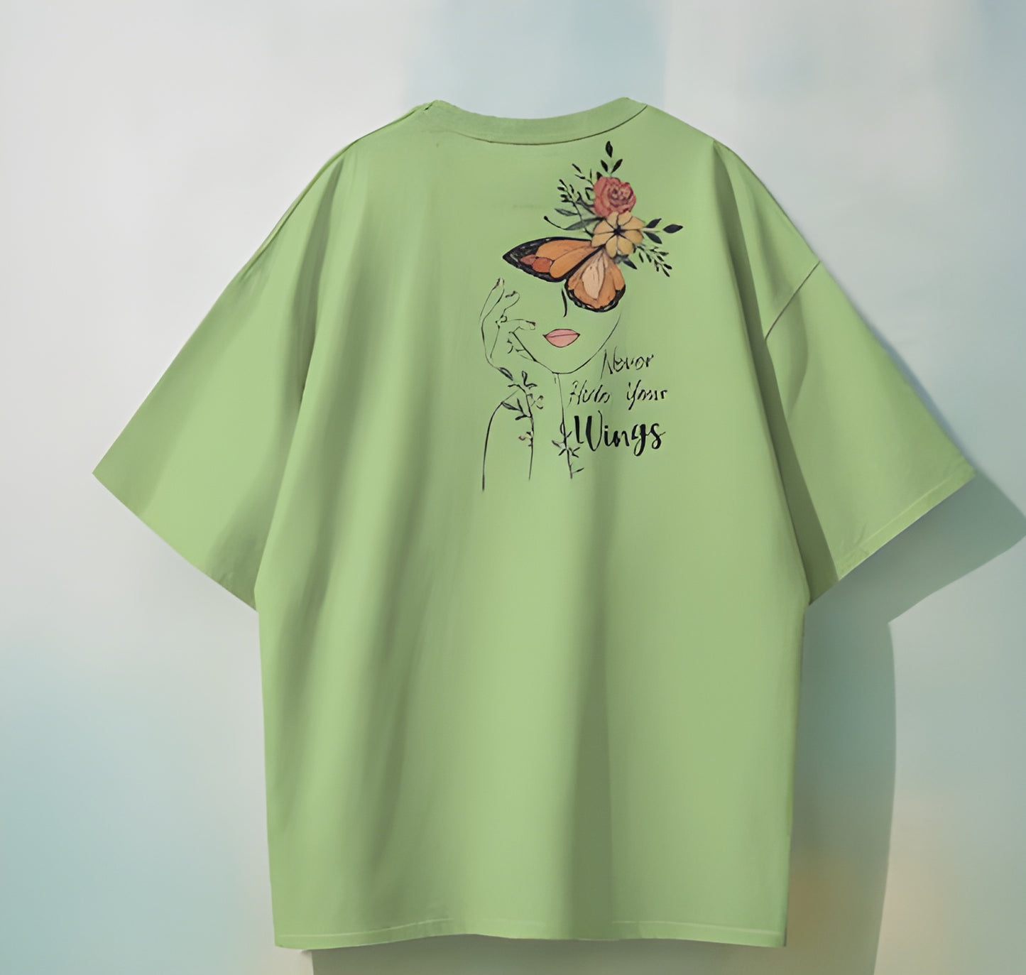 New design Oversized Buttery Fly Tshirt