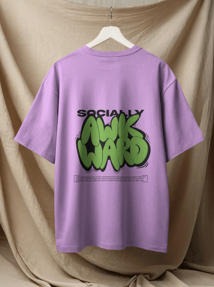 Oversized baggy Tees with social Design