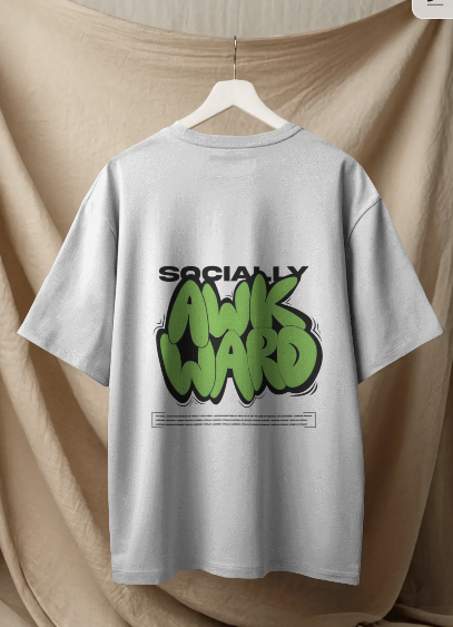Oversized baggy Tees with social Design