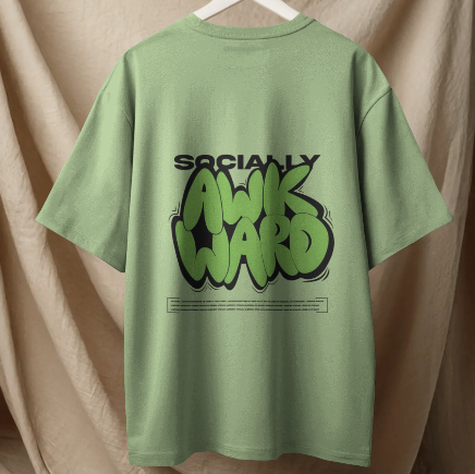 Oversized baggy Tees with social Design
