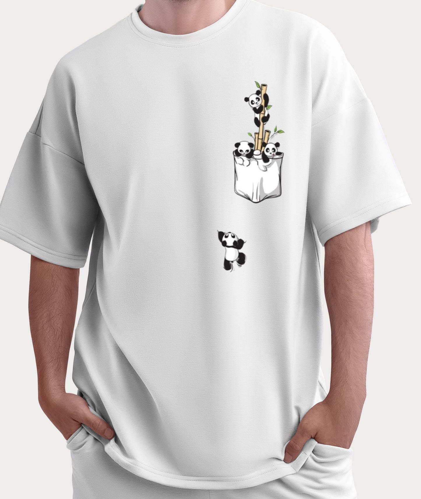 Oversized Pocket Panda Print