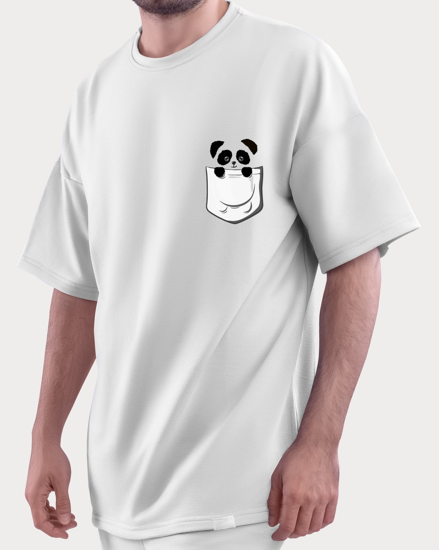 Oversized Pocket Panda Print